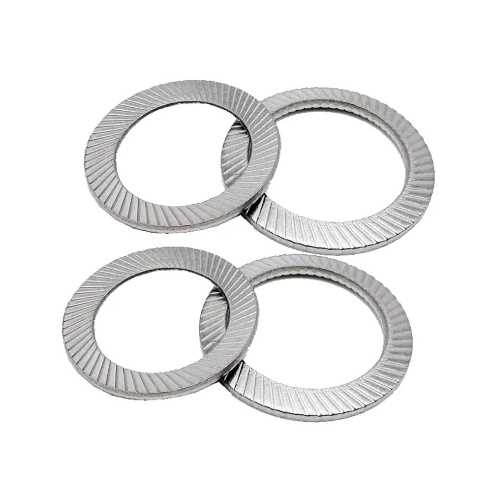 DIN 9250 Safety Lock Washer, Ribbed  Knurled Double Face, Conical Lock Washer