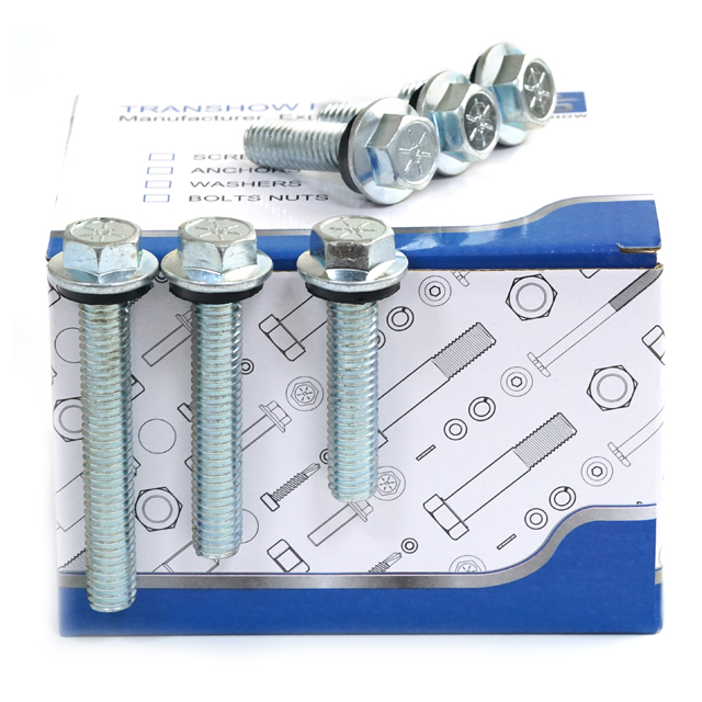 Metric & Imperial En ISO DIN ANSI Standard Zinc Plated Steel Hex Flange Bolts for Silos Grain Bin Storage Buildings