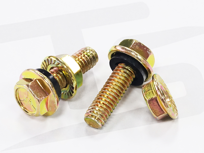 Grade 8.8 Zinc Plated Steel Grain Silo Hex Flange Bolt with EPDM Washer, M10X30