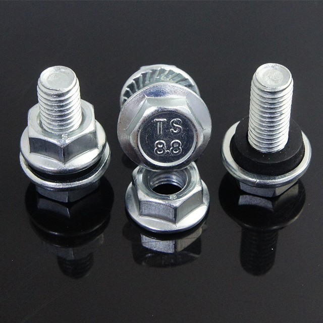 ANSI Standard SAE J429 Grade 5 Galvanized Hex Flange Head Silo Bolt with Curved Washer for Grain Buildings